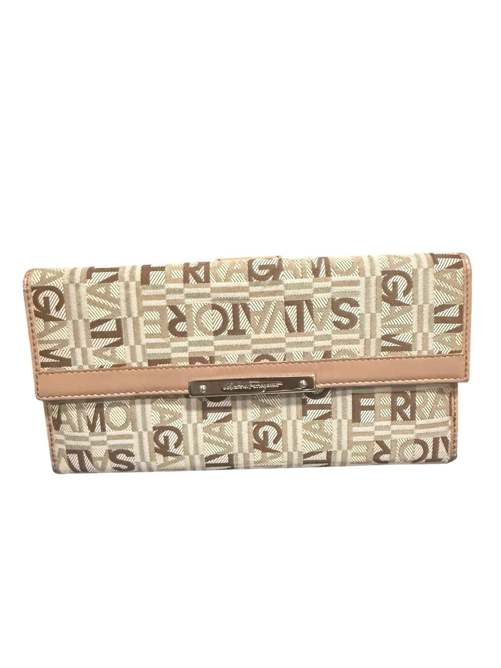 Salvatore Ferragamo Monogram Jacquard Continental Wallet Made in Italy